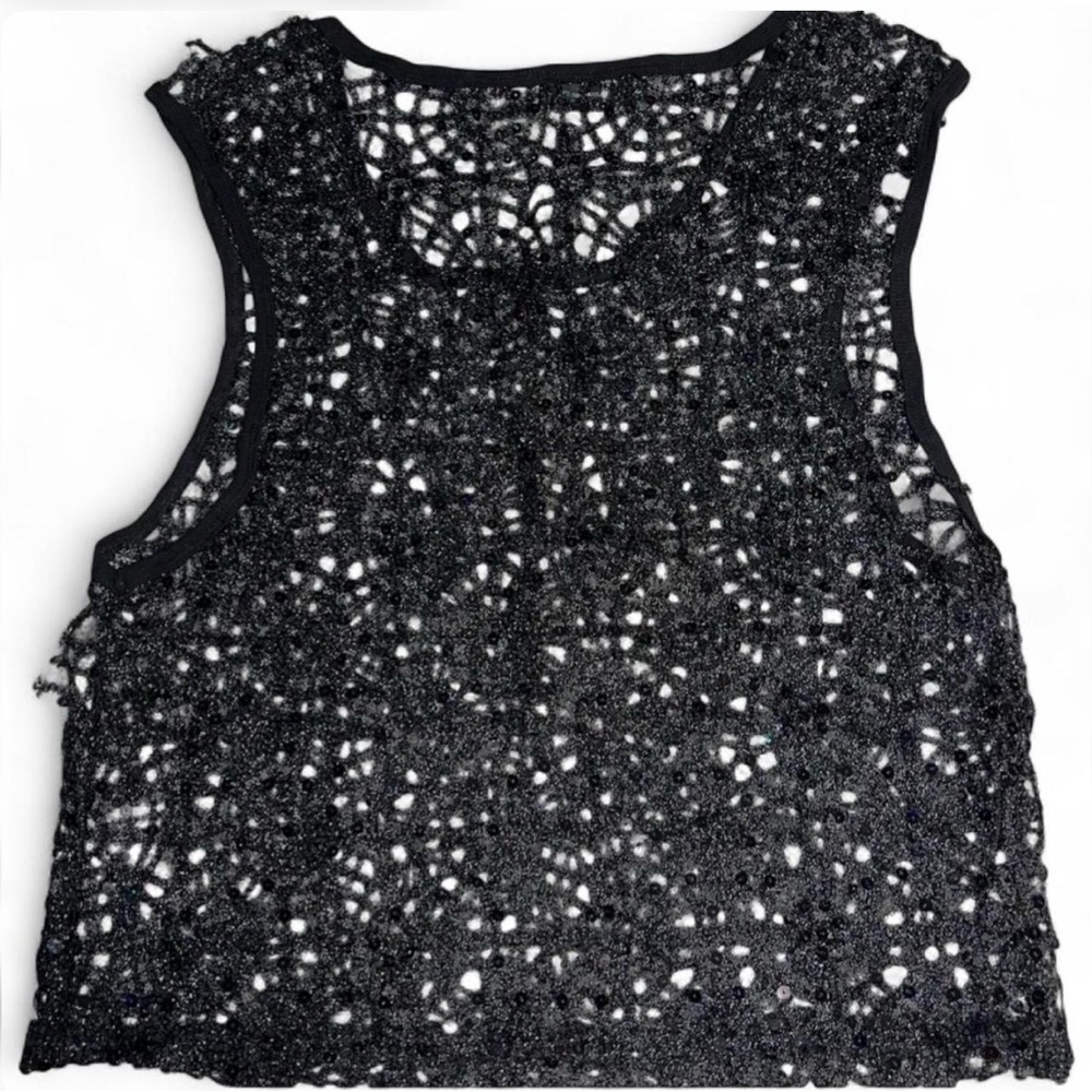 Alexander Digenova woven sequined black tank top - Picture 3 of 7